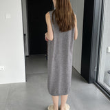 Women Knitted Two-Piece Set Knitted Cardigan Vest Skirt Two-Piece Set A3120
