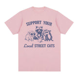 Support Local Street Cats Raccoon Opossum Meme T Shirt Men