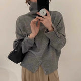 Women Knitted Pullover Sweater Women's Autumn and Winter Loose Turtleneck