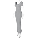 Women Dresses Spring and Summer Sexy Backless Short Sleeve Dress