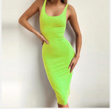Women Dresses round Neck Slim Fit Sheath Long Dress (Bla0420)