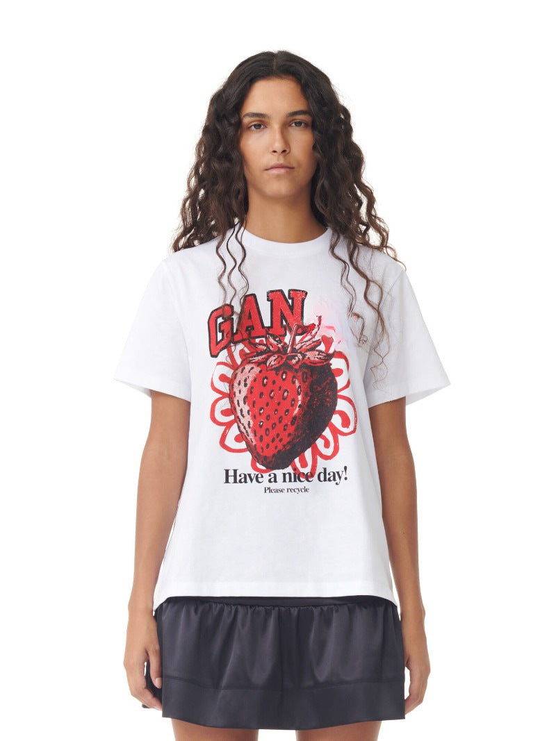 Spring and summer new fruit pattern printing T-shirt