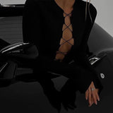 Women Dresses Autumn Sexy round Neck Long Sleeve Narrow Dress (Bla0420)