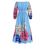 Women Date Dress Autumn Winter Retro Backless Long Sleeves Short Top A- line Long Skirt Suit