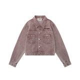 Women Jacket Pocket Washed and Worn Denim Coat Lapel Denim Jacket Jacket