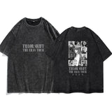 Washed and old retro short-sleeved T-shirt