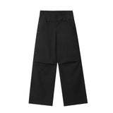 Men Sweatpants Solid Color Casual Trousers Loose High Waist Wide-Leg Straight Pants