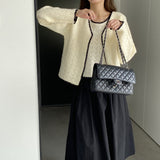 Women Knitted Two-Piece Set Autumn Knitted Two-Piece Short Top Suit X3012