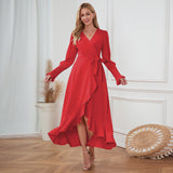 Women Date Dress V-neck Dress Formal Dress