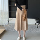 Women Knitted Skirt Autumn and Winter Long Skirt