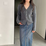 Women Cardigan Sweater Spring Cardigan Coat V-neck Buttons Sweater Coat Y948