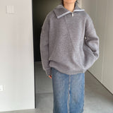 Women Winter Knitted Sweater Autumn and Winter Loose-Fitting Long Sleeve Sweater 1t8850
