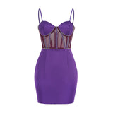 Women Dresses Sexy Mesh Camisole Dress Hip Skirt (Zns0409)