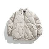Unisex Winter Cotton Coat Lapel Cotton-Padded Coat Pocket Decoration Loose Cotton Coat