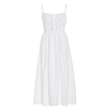 Robe Bridgerton Linen Sexy Suspenders Dress