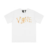 Asap Rocky T Shirts VLONE ASAP ROCKY Halloween Skull Bone Print Loose Short Sleeve T-Shirt