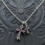 Chrome Hearts Necklace Vintage Double Cross Diamond Pendant for Men and Women
