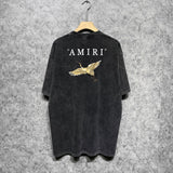 Amiri T-shirt Washed and Worn Retro Short Sleeve T-shirt