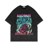 Washed and old short-sleeved T-shirt retro ONE PIECE