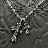 Chrome Hearts Necklace Vintage Double Cross Diamond Pendant for Men and Women