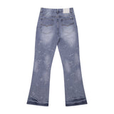 Gallery Dept Jeans with Artistic Ink Splatter and Distressed Flares