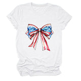 Bow, Summer Short Sleeve Women's Fashion T-Shirt