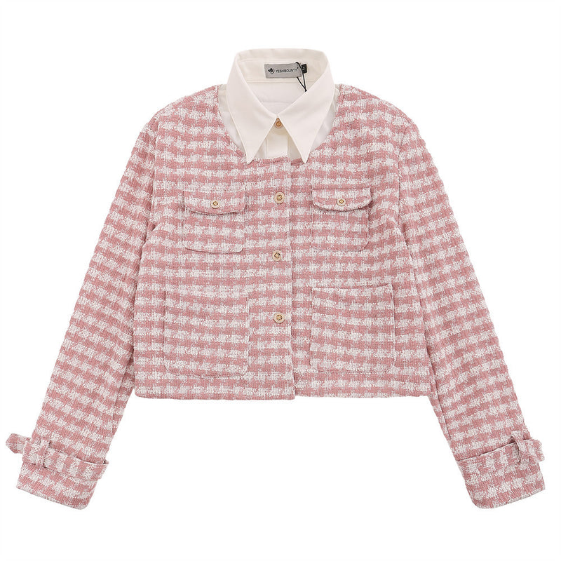 Women Jacket Lapel Loose Multicolor Casual Button Jacket Top