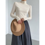 Women T Shirt Modal Turtleneck Bottoming Shirt Women's Slim Fit Long-Sleeved T-shirt Top