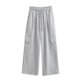 Women Sweatpants Fall Loose Wide Leg Straight Casual Pants