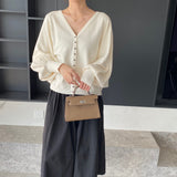 Women's Cardigan Sweater Autumn Loose V-neck Women's Coat Top 8t8238