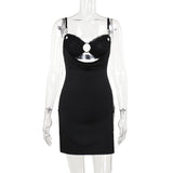 Women Dresses Spring Slim-Fitting Short Skirt Sexy Cutout Split Sling Dress (Csm202403)