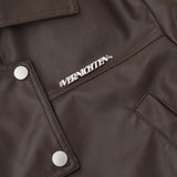 Women Jacket Zipper Cropped Leather Coat PU Leather Jacket