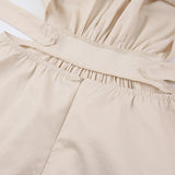 Women Dress Casual Hollow round Neck Puff Sleeve Dress