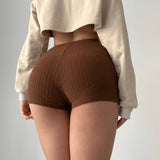 Women Yoga Sports Shorts Skinny Knit Sexy Sports Hot Pants