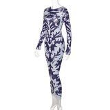 Women Dresses Fall Slim Fit Backless Long Sleeves Dress