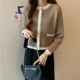 Women Knitted Cardigan Autumn and Winter Long Sleeve Knitted Cardigan Top