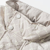 Unisex Winter Cotton Coat Letter Embroidered Stand Collar down Jacket down Jacket