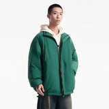 Unisex Winter Cotton Coat Winter Stand-up Collar down Jacket Retro Loose down Jacket