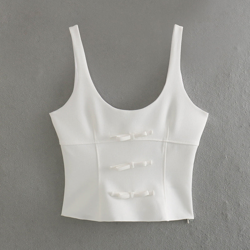 Women Tops Summer Bow Top Backless Sexy Vest