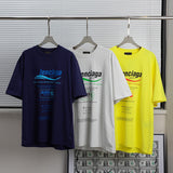 Men T-shirts Paris eco-friendly waves pure cotton loose short-sleeved T-shirts loose