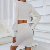 Women Dress Sexy V-neck Hollow Sheath Dress Skirt
