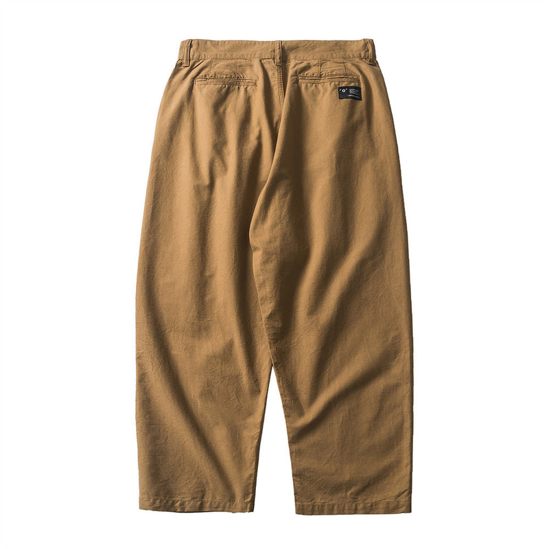 Men Sweatpants Loose Tapered Trousers Men's Wide Solid Color Pleated Workwear Casual Pants