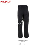 MIJKO Mens Vintage Pants Chain Embellished Drawstring Casual Bootcut Pants