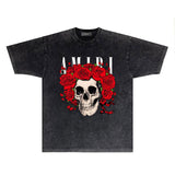 Amiri T-shirt Washed and Worn Retro Short Sleeve T-shirt