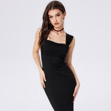 Women Dress Sheath Square Collar Vest Dress Sexy Dress