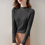 Women Knitted Pullover Turtleneck Sweater Autumn and Winter Knitted Top