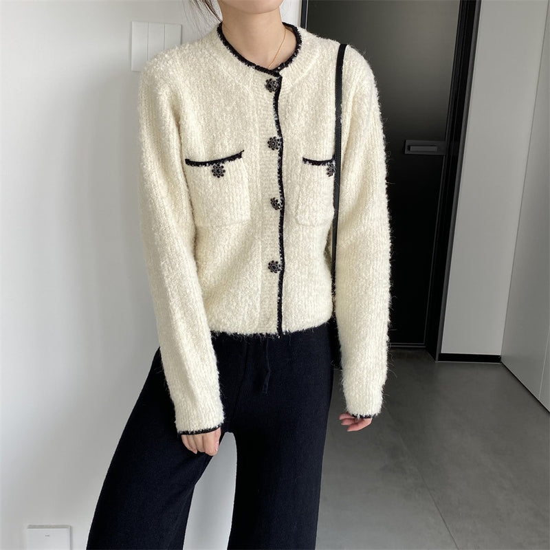 Women Cardigan Sweater Autumn Sweater Coat Knitted Cardigan Short Top 3t843