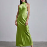 Women Dresses Spring Backless Sleeveless (Bla0420)