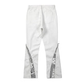 Men Sweatpants Zipper Straight-Leg Trousers Loose Casual Pants