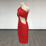 Women Evening Dress Sexy Cutout Slim-Fit Evening Dress Bandage One-Piece Dress